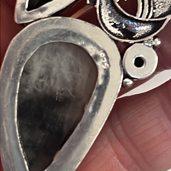 #146 Zebra Jasper Black Onyx & Rainbow Moonstone Handcrafted Pendant NWOT - Picture 7 of 13